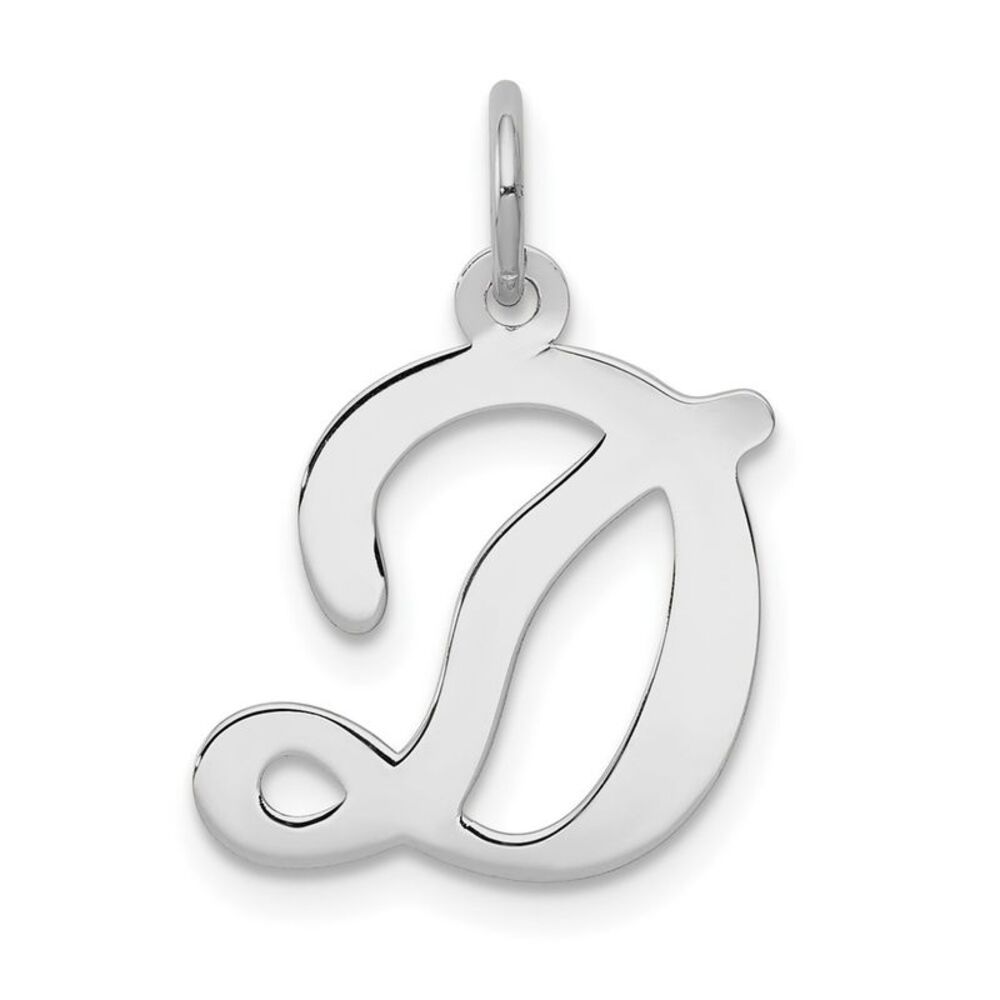 14k White Gold, Sophia Collection, Small Script Initial D Pendant